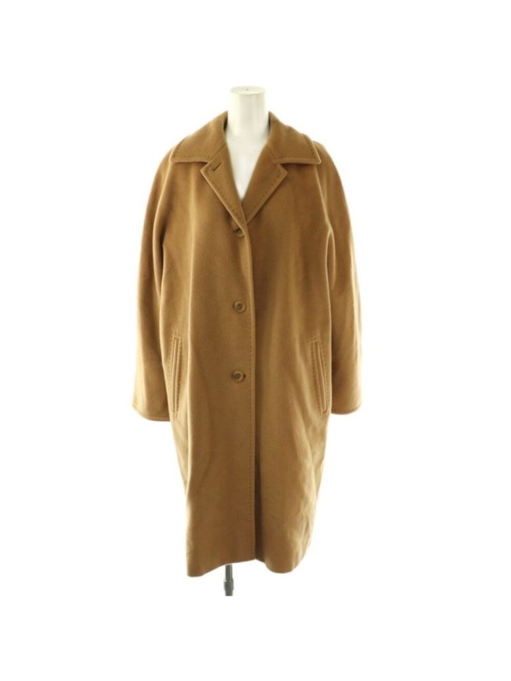 Max Mara White Tag Long Coat Outer Wool Cashmere Blend 38 Camel DF